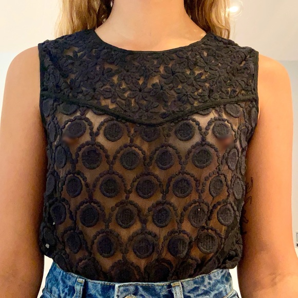 Sheer embroidered top - Picture 2 of 4